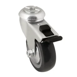 Roulette pivotante grise ø7.5 cm avec freins, charge max 60 kg