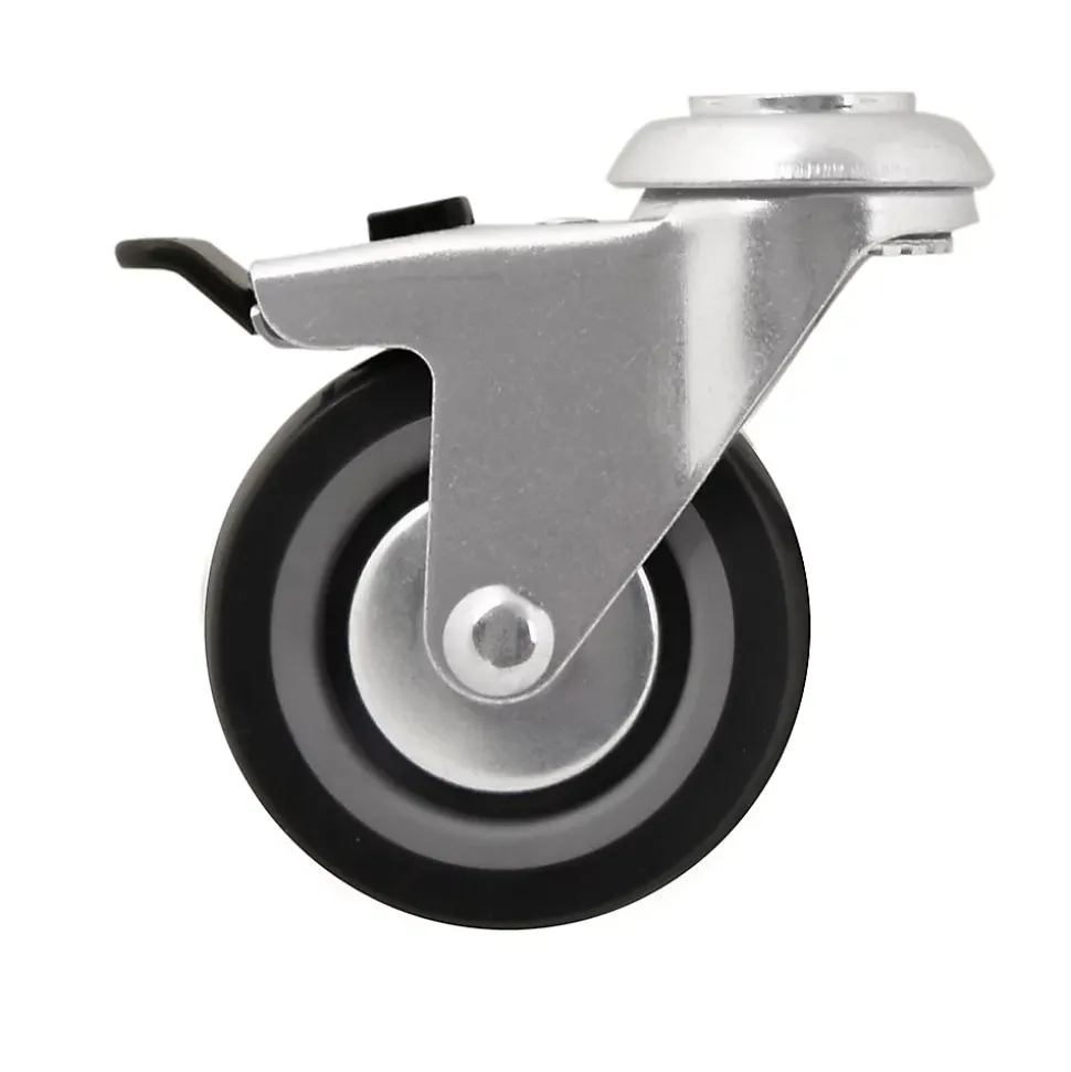 Roulette pivotante grise ø7.5 cm avec freins, charge max 60 kg