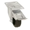Roulette pivotante noire ø8 cm avec freins, charge max 70 kg