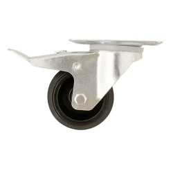 Roulette pivotante noire ø8 cm avec freins, charge max 70 kg