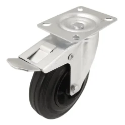 Roulette pivotante noire ø12.5 cm, charge max 75 kg