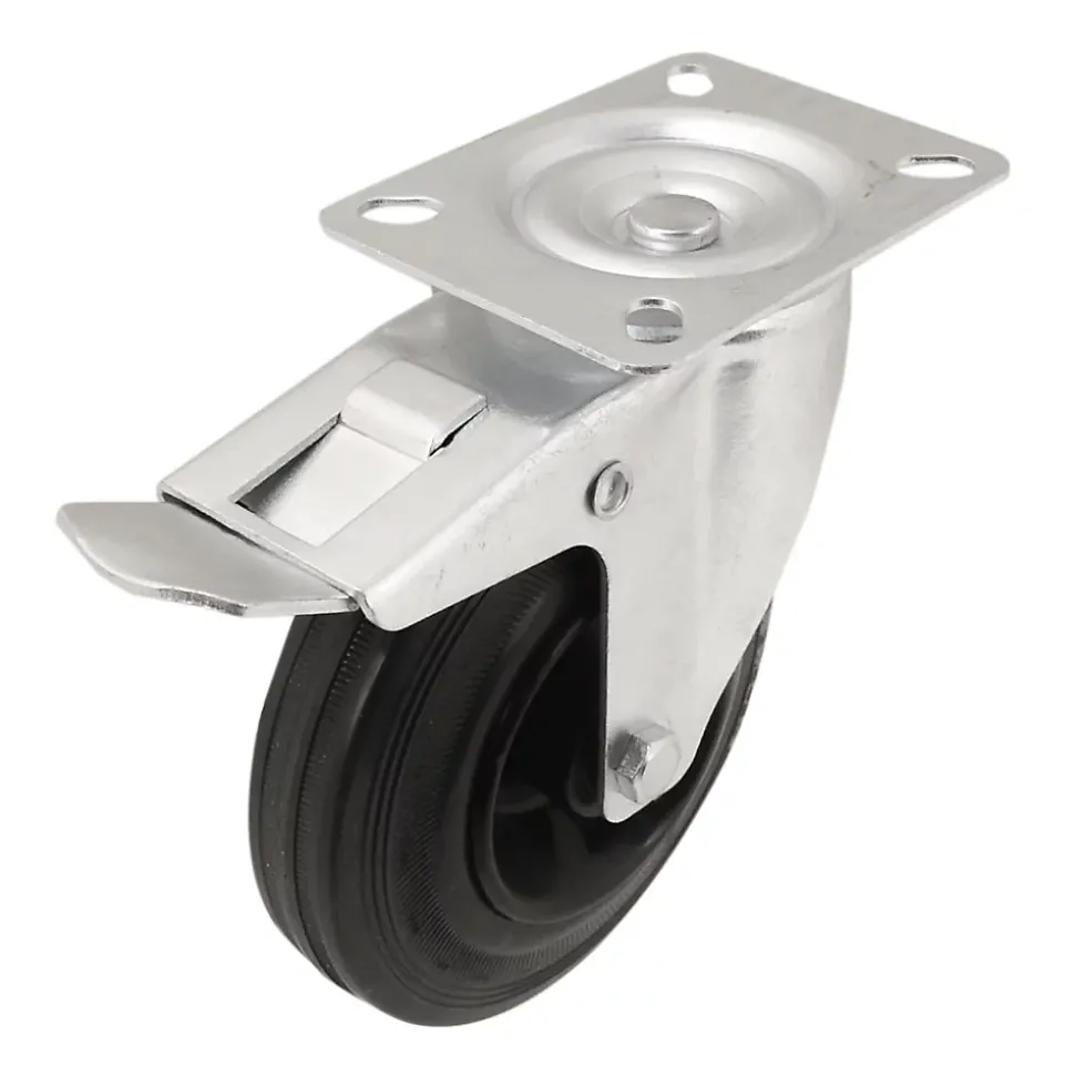 Roulette pivotante noire ø12.5 cm, charge max 75 kg