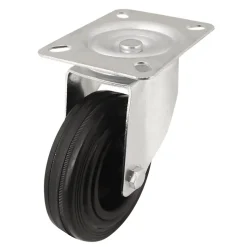 Roulette pivotante noire ø10 cm, charge max 75 kg