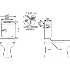 Réservoir WC - REGILUX - Regiplast - Simple débit - Bas