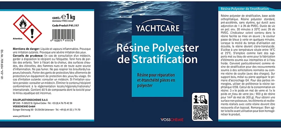 Résine polyester de stratification 1 kg