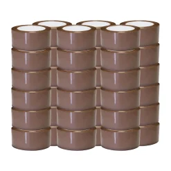 Ruban adhésif d'emballage polypropylène havane 28mic - rouleau adhésif marron 48 mm x 100 m - Carton de 36