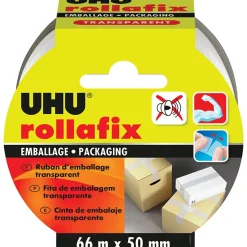 Ruban adhésif d'emballage Rollafix transparent 66 x 50 mm