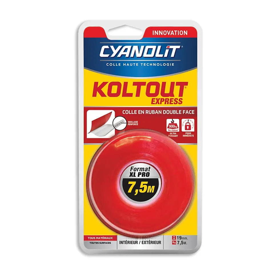 Ruban colle Koltout extra fin h. 19 mm x l. 7.5 m