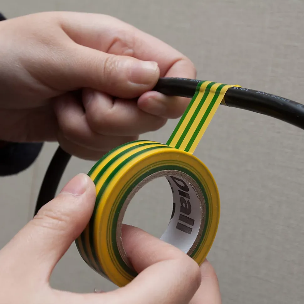 Ruban d'isolation électrique 19 mm x 33 m vert et jaune