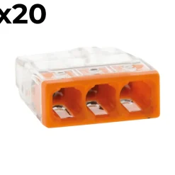 Sachet de 5 bornes 3 entrées série 221 - Wago