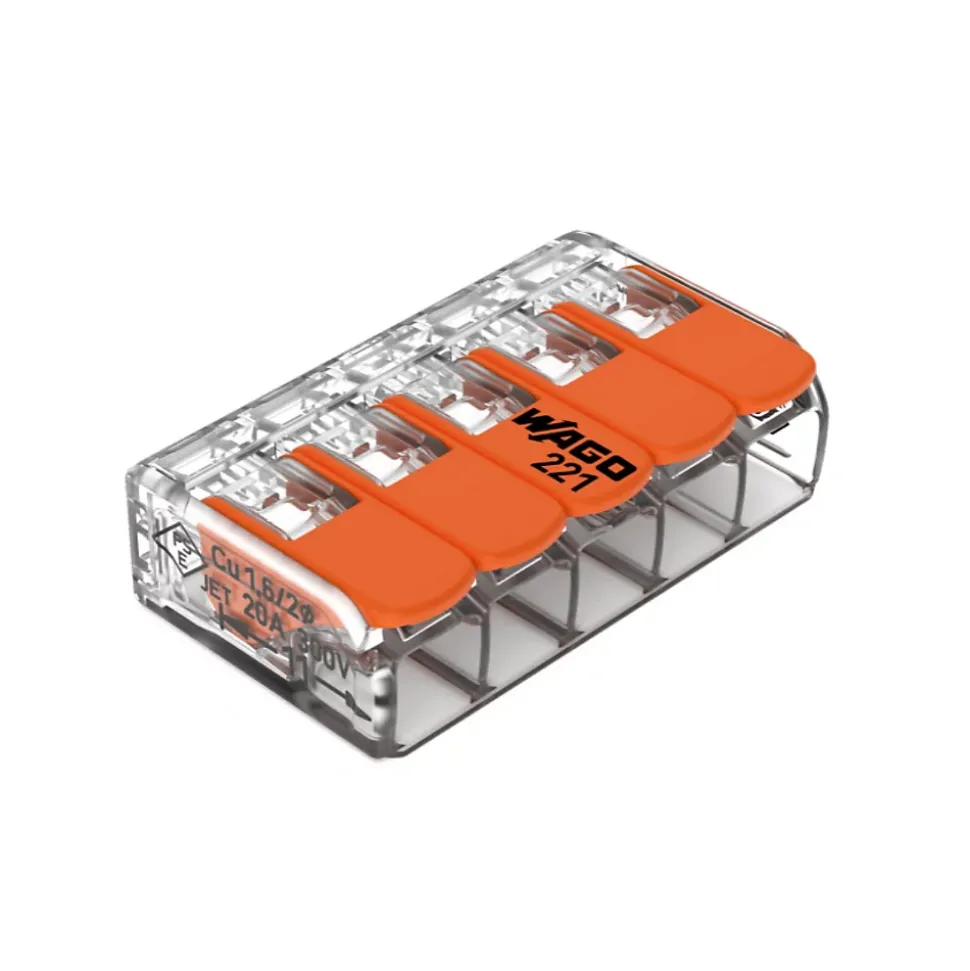 Sachet de 5 bornes 5 entrées série 221 - Wago