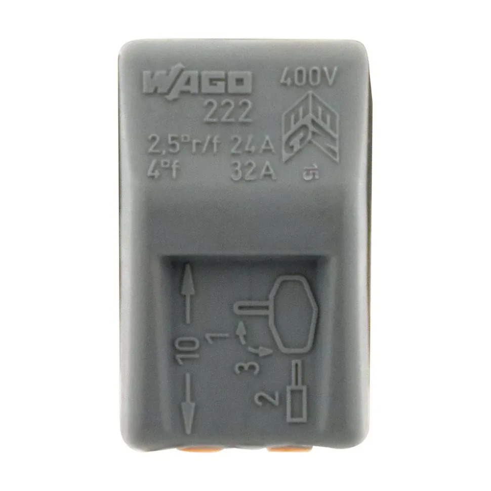 Sachet de 5 bornes 2 entrées série 222 - Wago
