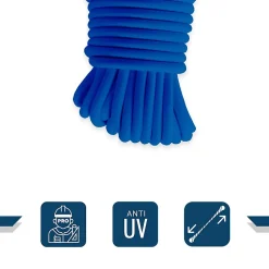 Sandow élastique Bleu 90 mètres - Qualité PRO TECPLAST 9SW - Tendeur pour bâche de diamètre 9 mm