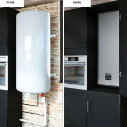 SAUTER Chauffe-eau électrique plat connecté GUELMA 65L blanc - multiposition