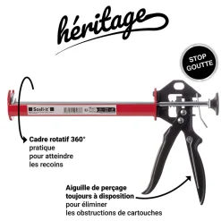SCELL IT Pack Pistolet Heritage avec 2 Cartouches Scellement Chimique First300 Ton béton