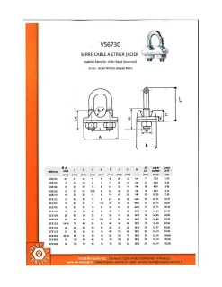 Serre cable Etrier Acier zingué Pour Câble 12 - 1 pièce