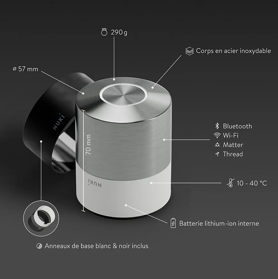 Serrure connectée Nuki Smart Lock Pro acier