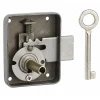 Serrure de meuble Paris pour porte d'ameublement, gauche, axe 35mm, 60x70mm, gris, 1 clé - THIRARD