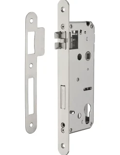 Serrure encast. Intelock trou cylindre pour poignées connectées, inox, axe50mm, entr'axes70mm, carré8, BR - INTELOCK