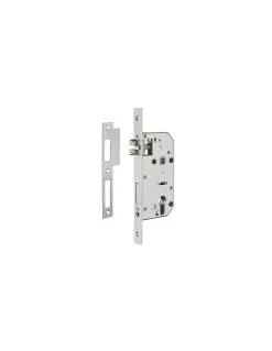 Serrure encast. Intelock trou cylindre pour poignées connectées, inox, axe50mm, entr'axes70mm, carré8 - INTELOCK