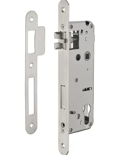 Serrure encast. Intelock trou cylindre pour poignées connectées, inox, axe45mm, entr'axes85mm, carré8, BR - INTELOCK