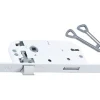 Serrure à encastrer Bricard bout rond blanc axe 40 mm