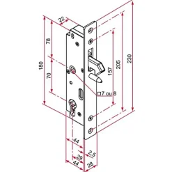Serrure encastré GK portail coulissant axe 29mm - TIRARD - GK401201