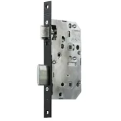 Serrure à larder D455 clé I axe 50mm bout rond finition noir sans gâche - VACHETTE - 22700000