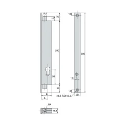 Serrure à larder 2 points à engrénage variaxe 39mm - STREMLER - 2271.39.0