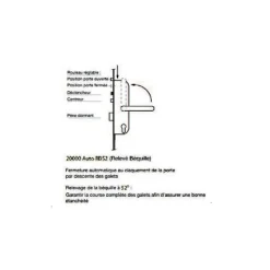 Serrure 4 points série 20215 automatique L2150mm têtière 16mm Axe 40mm sans gâche - VACHETTE - 26766000
