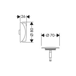 Set de finition vidage baignoire HANSGROHE Flexaplus bronze brossé