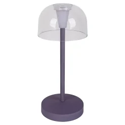 Set de 2 lampes de table LED rechargeables Gomba extérieur intérieur métal plastique couleur mûre hauteur 18,5cm