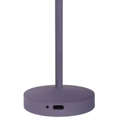 Set de 2 lampes de table LED rechargeables Gomba extérieur intérieur métal plastique couleur mûre hauteur 18,5cm