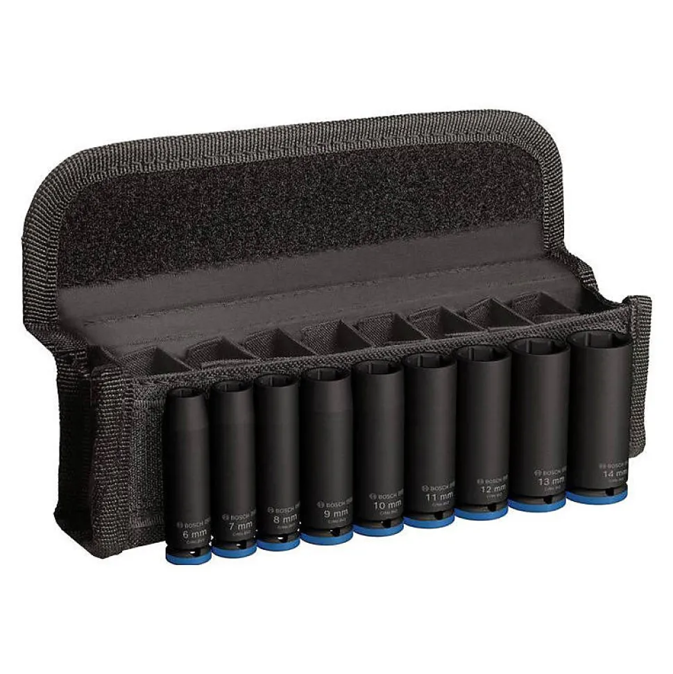Set 9 Douilles BOSCH Impact PRO M 6,7,8,9,10,11,12,13,14 50M 1/4