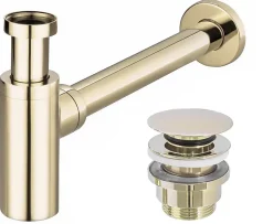 Siphon de lavabo + bonde Rea Gold