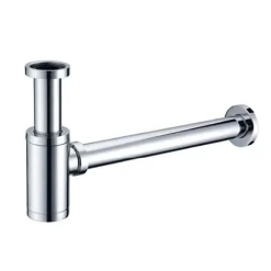 Siphon de lavabo design universel 1 1/4 x 32mm,Syphon Réglable, Anti Odeur (Chrome) LuxuryBain