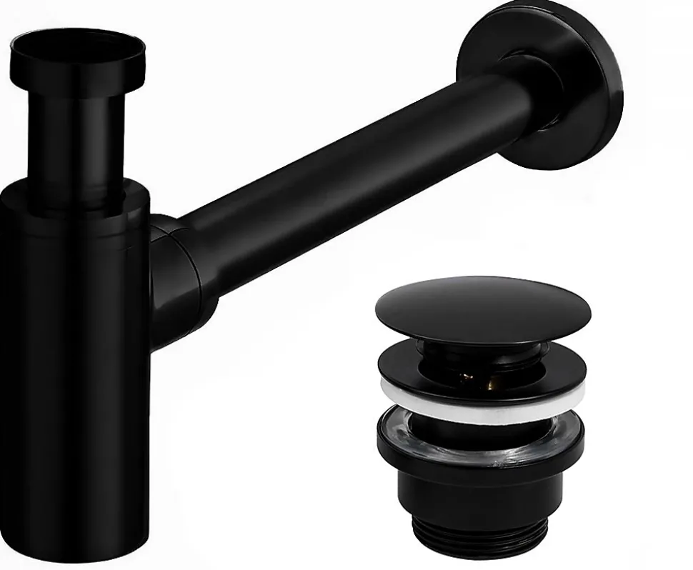Siphon De Lavabo Universel Clic-Clac Rea Black
