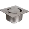 Siphon de sol Netdrain Standard ACO - Inox 304 sablée - Platine 200 x 200 mm - Sortie verticale DN63 mm - PMR