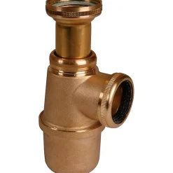 Siphon d'évier à culot laiton brut - 1'1/2 - Diamètre 40 mm - Valentin