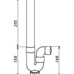 Siphon plastique M.A.L. - sortie horizontale - Sferaco