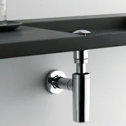 Siphon rond MIN avec finition chromée brillante en laiton Kibath
