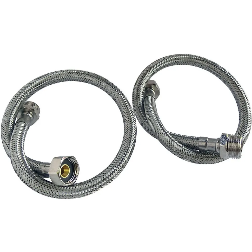 Somatherm For You - Lot de 2 flexibles sanitaires - Mâle 3/8 écrou tournant 3/8 - 300mm - DN8