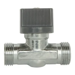 Somatherm For You - Robinet d'arrêt chromé droit 1/4 tour - double Mâle MM12/17 - En laiton Chromé