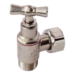 Somatherm For You - Robinet de WC équerre laiton nickelé M12/17 - Ecrou Prisonnier 12/17