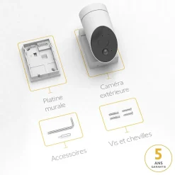 Somfy 1875326 - Outdoor Camera 2 grise - Caméra de surveillance extérieure wifi avec détection intelligente - 1080p Full HD - Sirène 110 dB