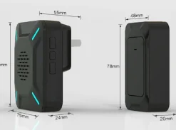 Sonnette extérieure sans fil étanche IP68, portée de 300 m, volume réglable sur 5 niveaux, 58 sonneries (noir)