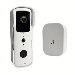 Sonnette portier HD SomLife app tuya smart life autonome sans fils alerte direct smartphone, vision nocture carillon fourni