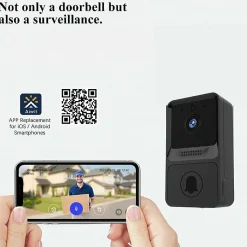 Sonnette vidéo sans fil haute résolution 1080P