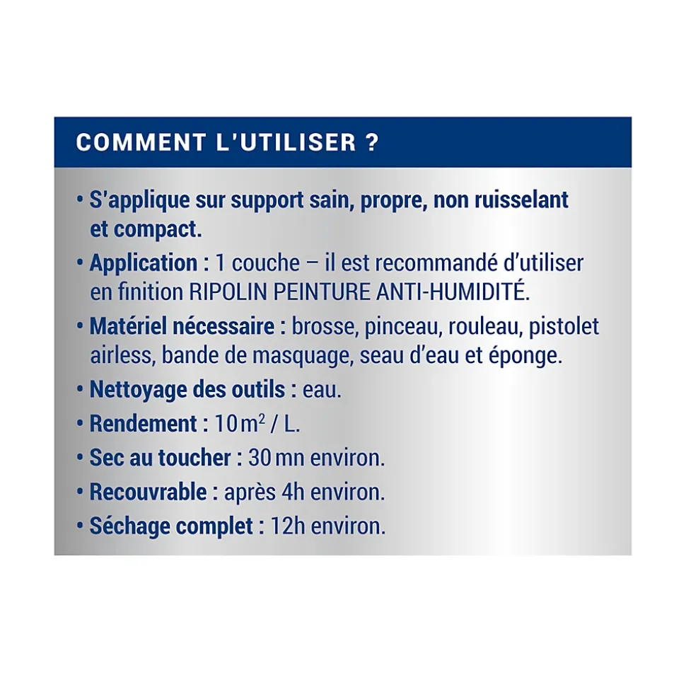 Sous-couche anti-humidité intérieur mat Ripolin 0,75L