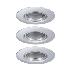 Spot encastré Kit de 3 fixe rond 90mm GU10 max. 3x10W 230V gradable Chrome mat